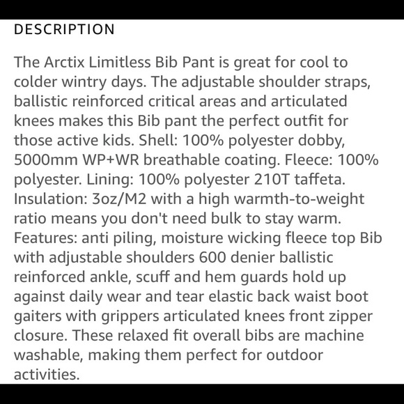 NEW Youth Infinity Fleece Bib Overalls, L - Picture 9 of 11